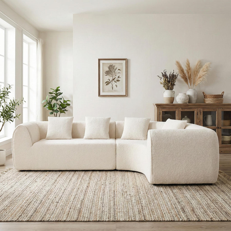 110' Modern Curved L-Shaped Modular Sectional Sofa with High-Density Fully Compressed Sponge, 2-Piece Set, Fully Assembled Right Hand Facing, Perfect for Living - primary color shot