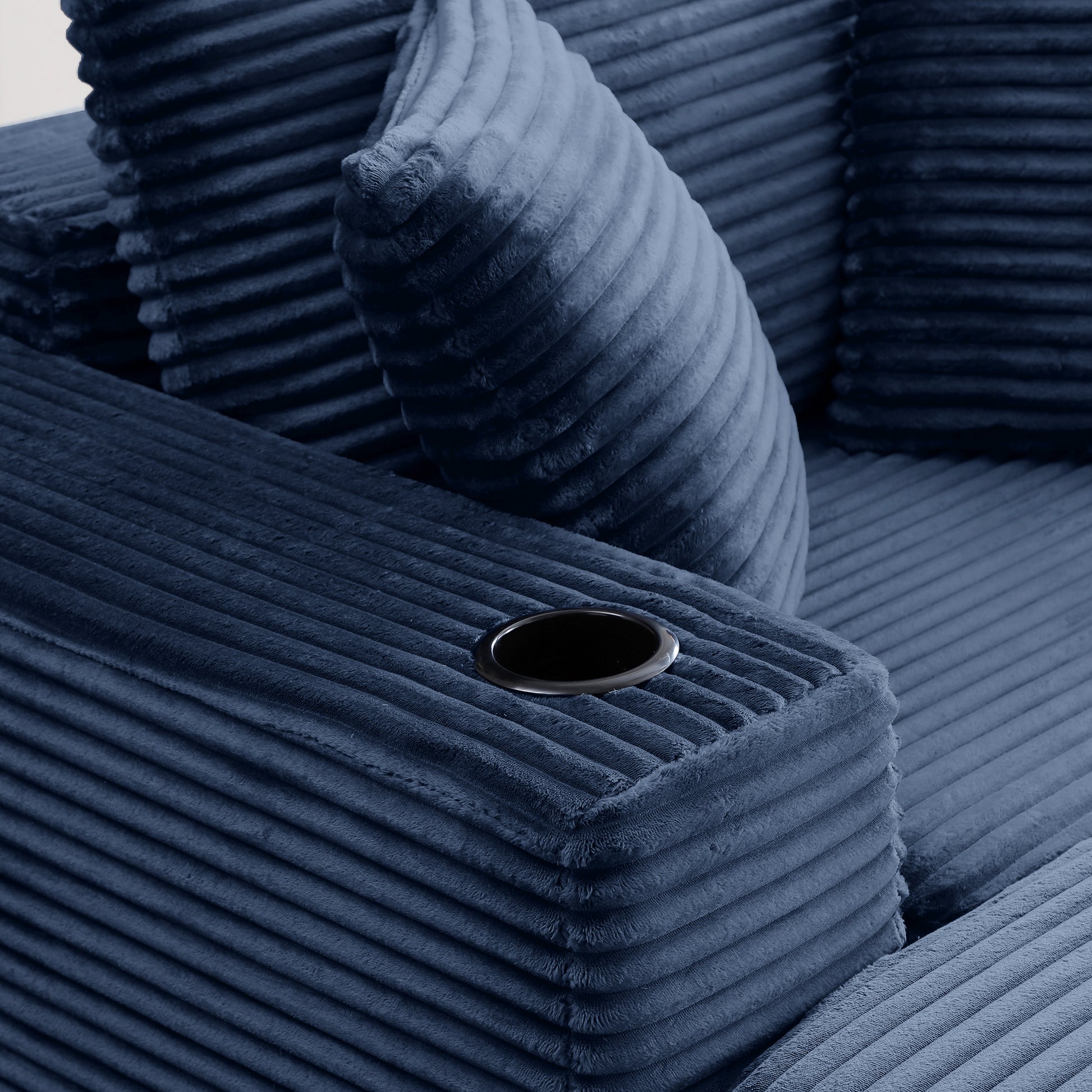 52" Boneless Chaise Lounge Chair Indoor-Oversized Cloud-Like Cozy Comfy Modular 3-in-1 Sofa Bed for Reading - Blue - detail view 4