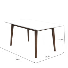 Mary Modern Style Solid Wood Rectangular Dining Kitchen Table White Finish - detail view 6
