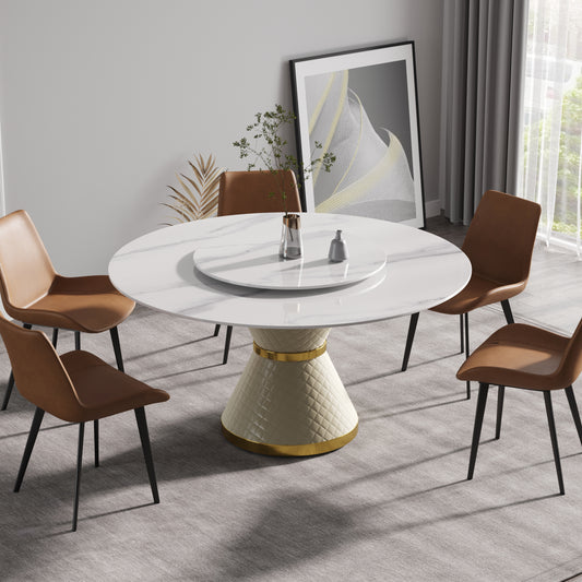Eulalia 59" Round Artificial Stone Dining Table