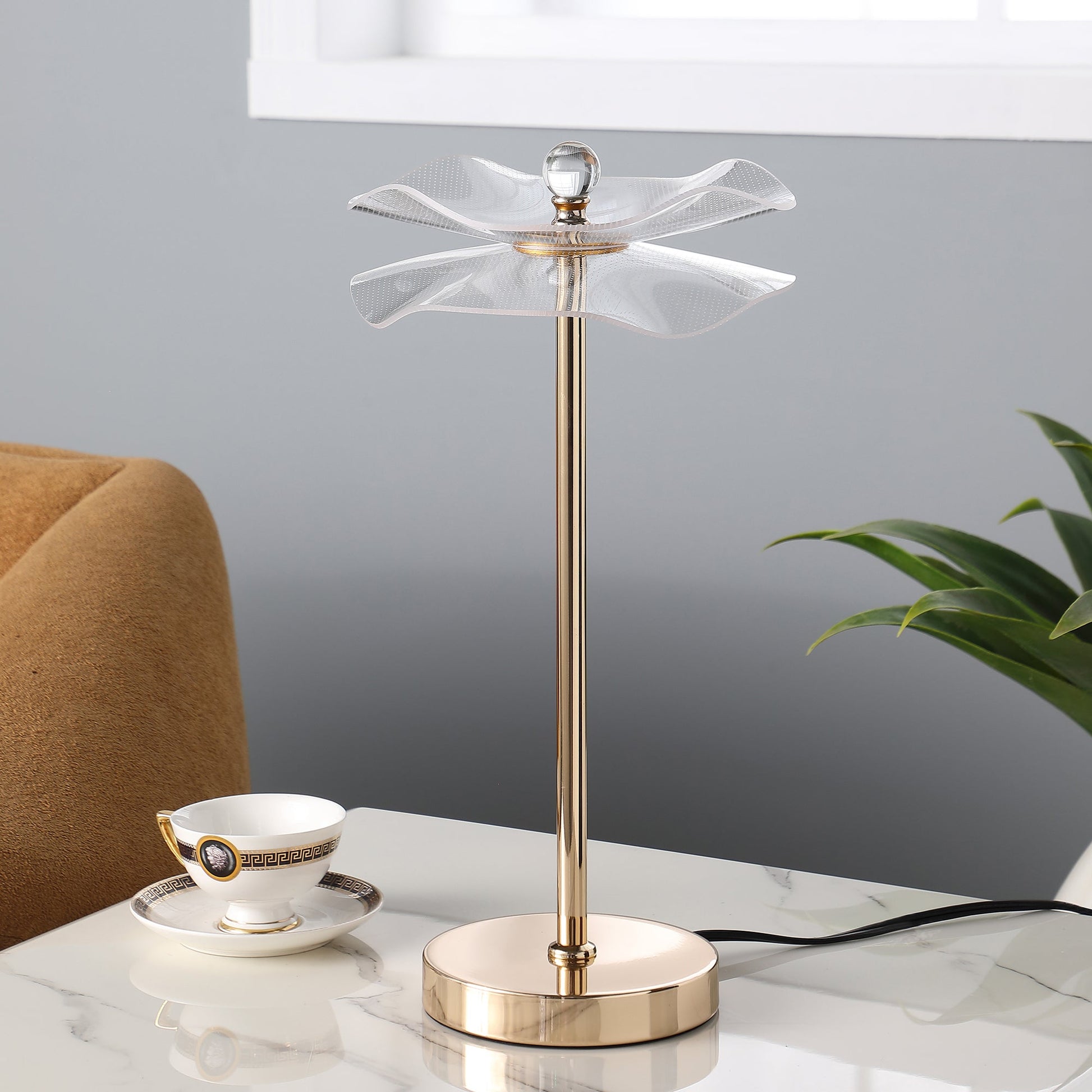 Led Acrylic Copper Gold Luminaire Table Lamp