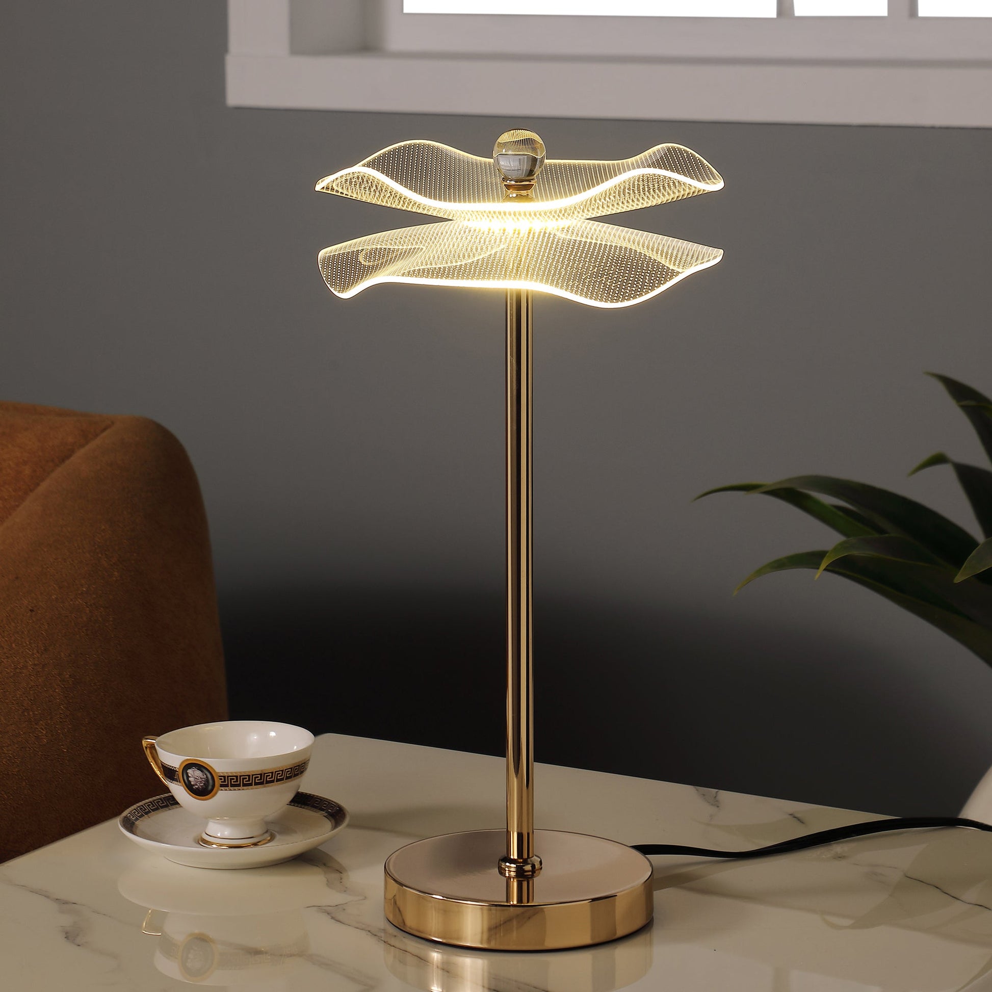 Led Acrylic Copper Gold Luminaire Table Lamp