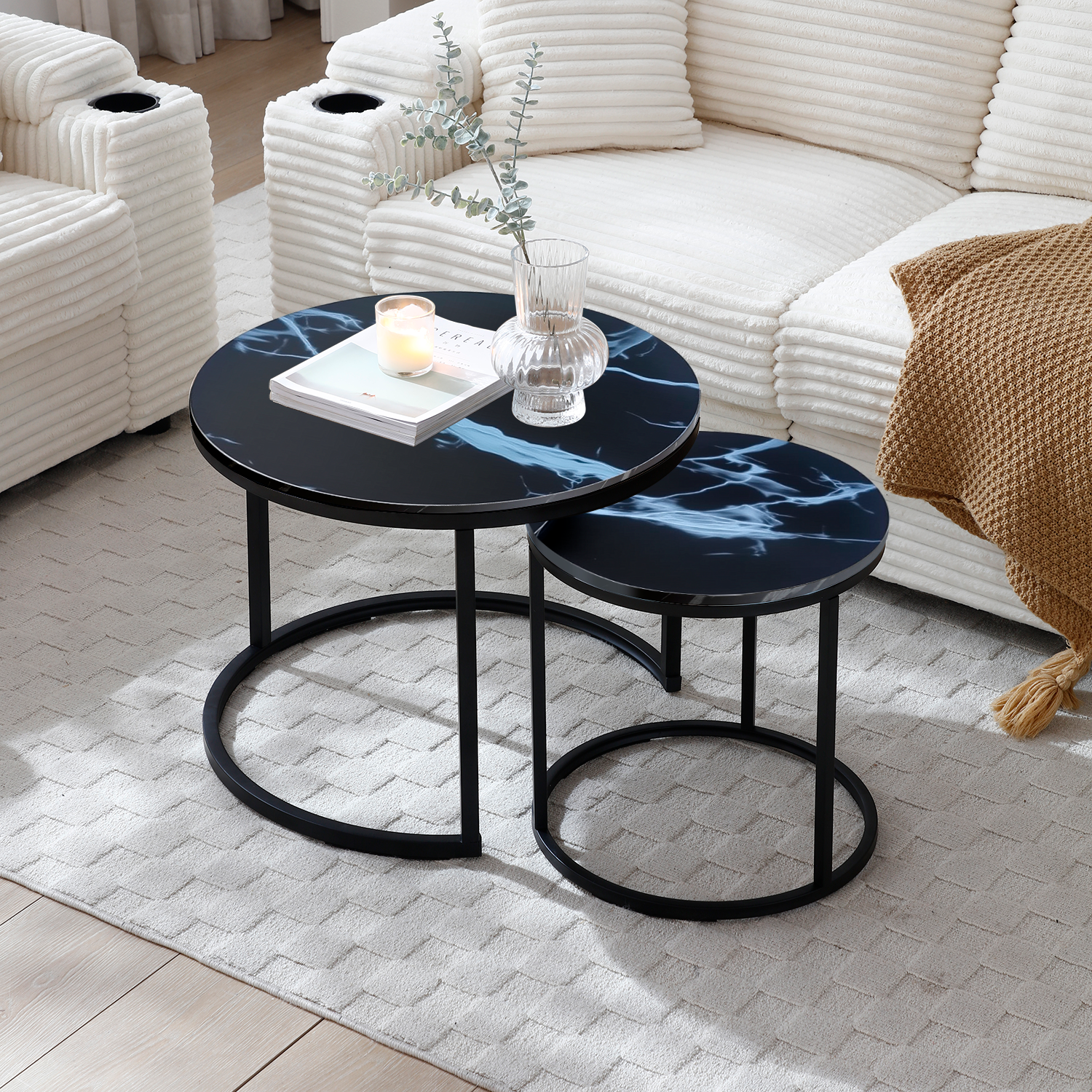 Black Nesting Tables with Black Legs - primary color shot