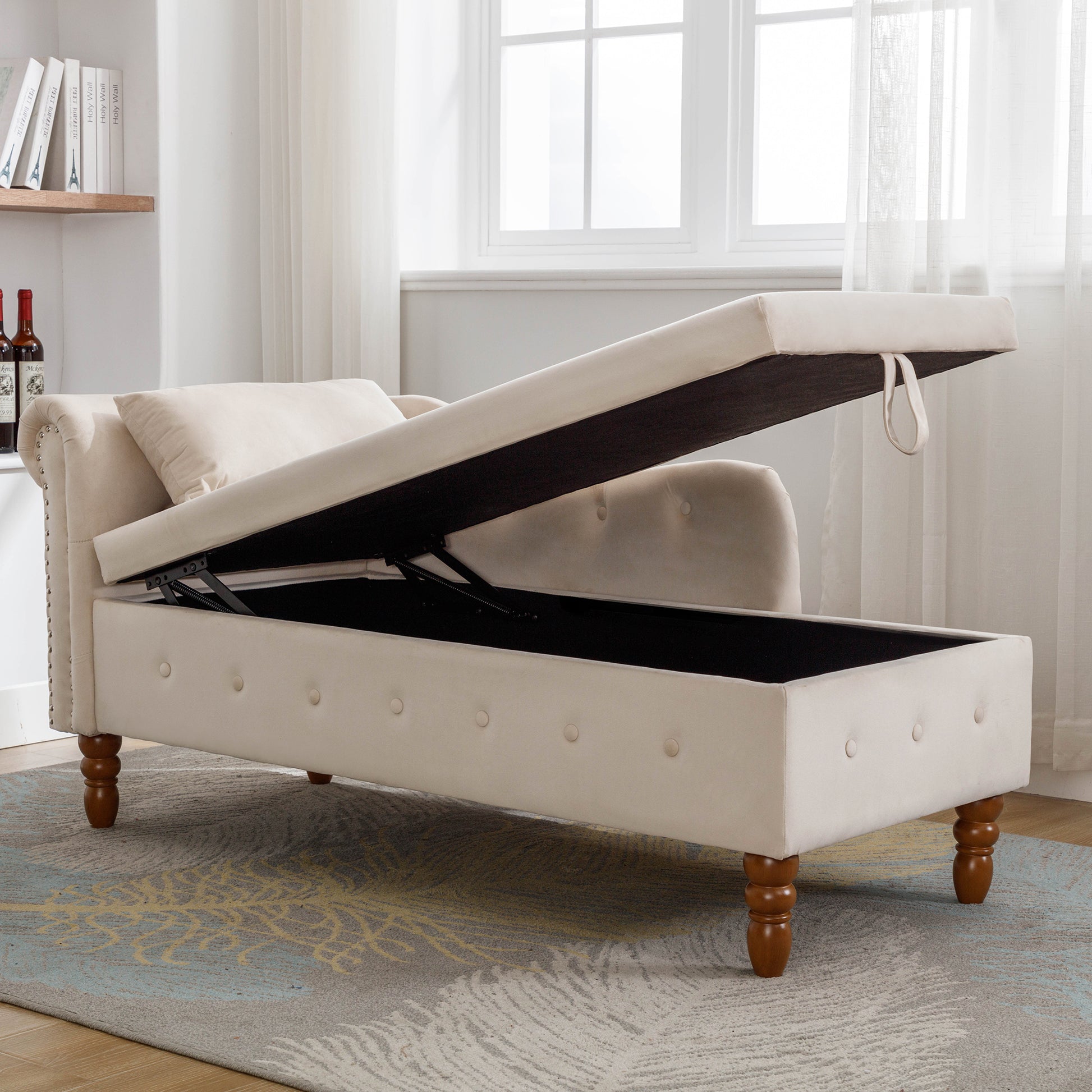 Beige Chaise Lounge Indoor - detail view 8