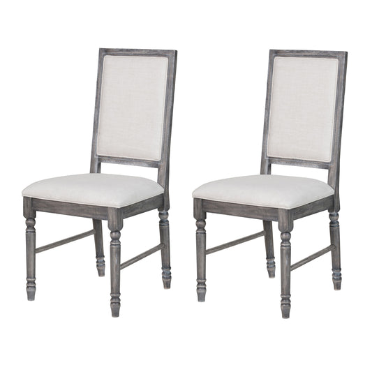 Cream and Weathered Grey Open Back Side Chairs Set of 2