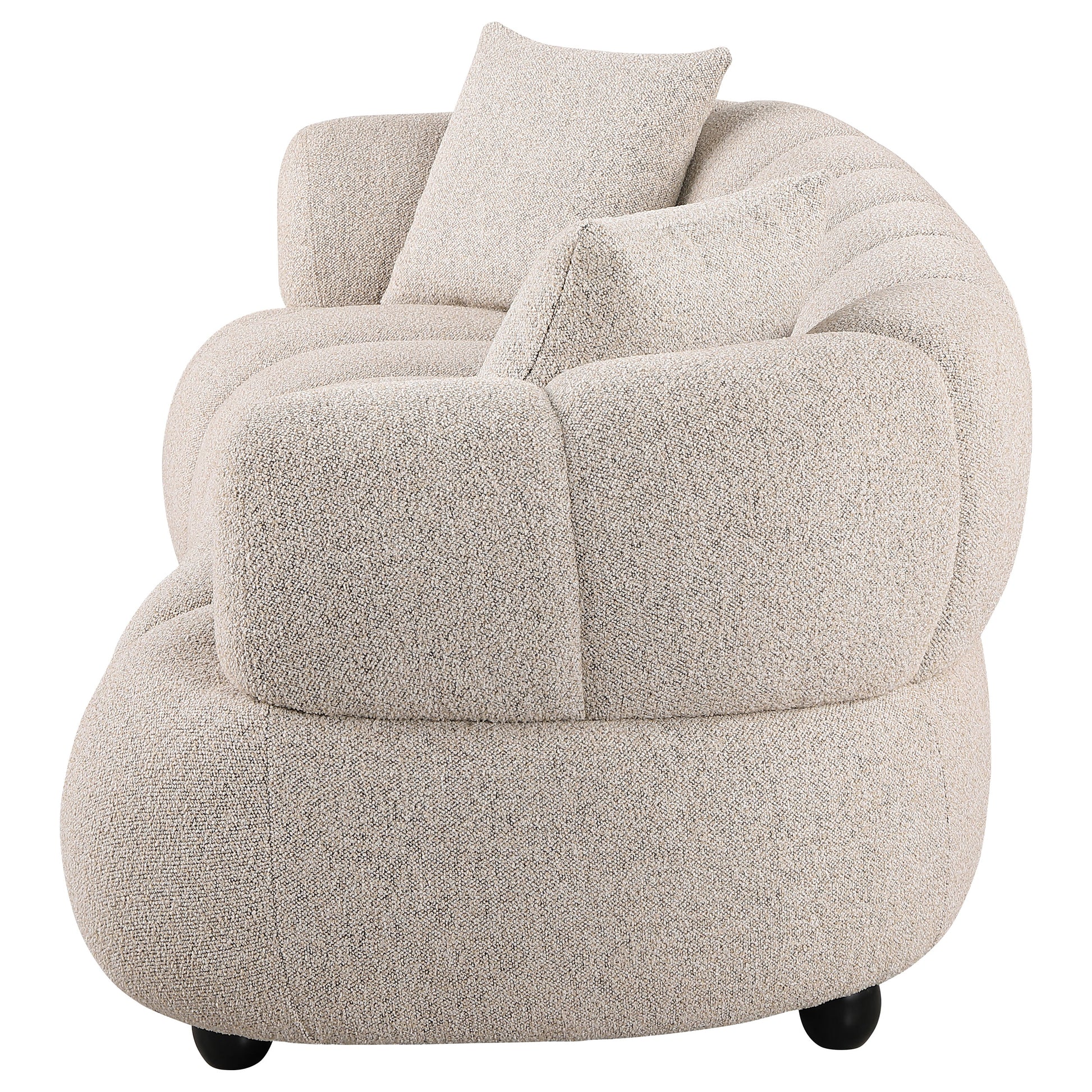 Whitney Contemporary Channel Tufted Boucle Upholstered Sofa