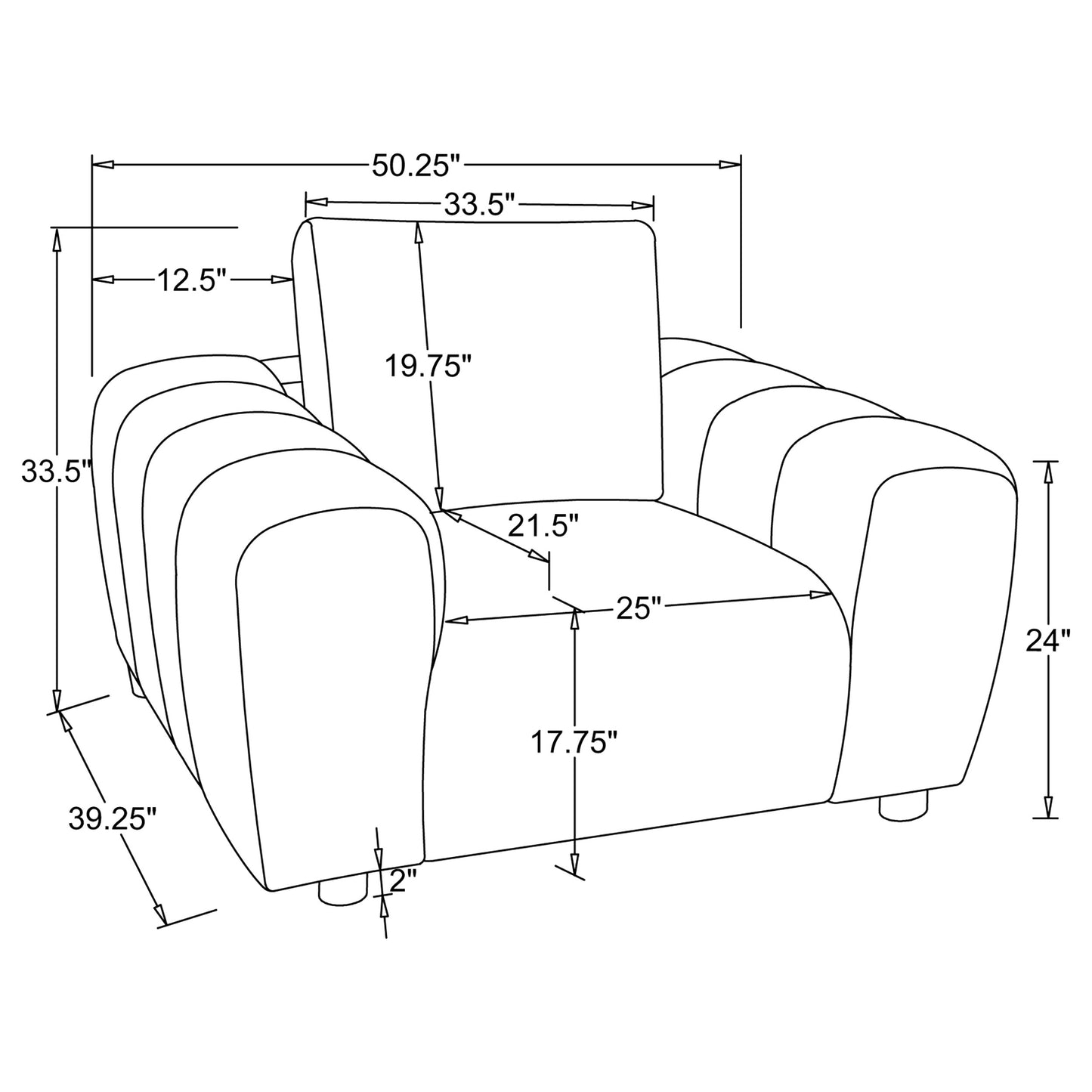 Burnett Burnt Orange Chenille Sculptural Accent Chair with Oversized Arms