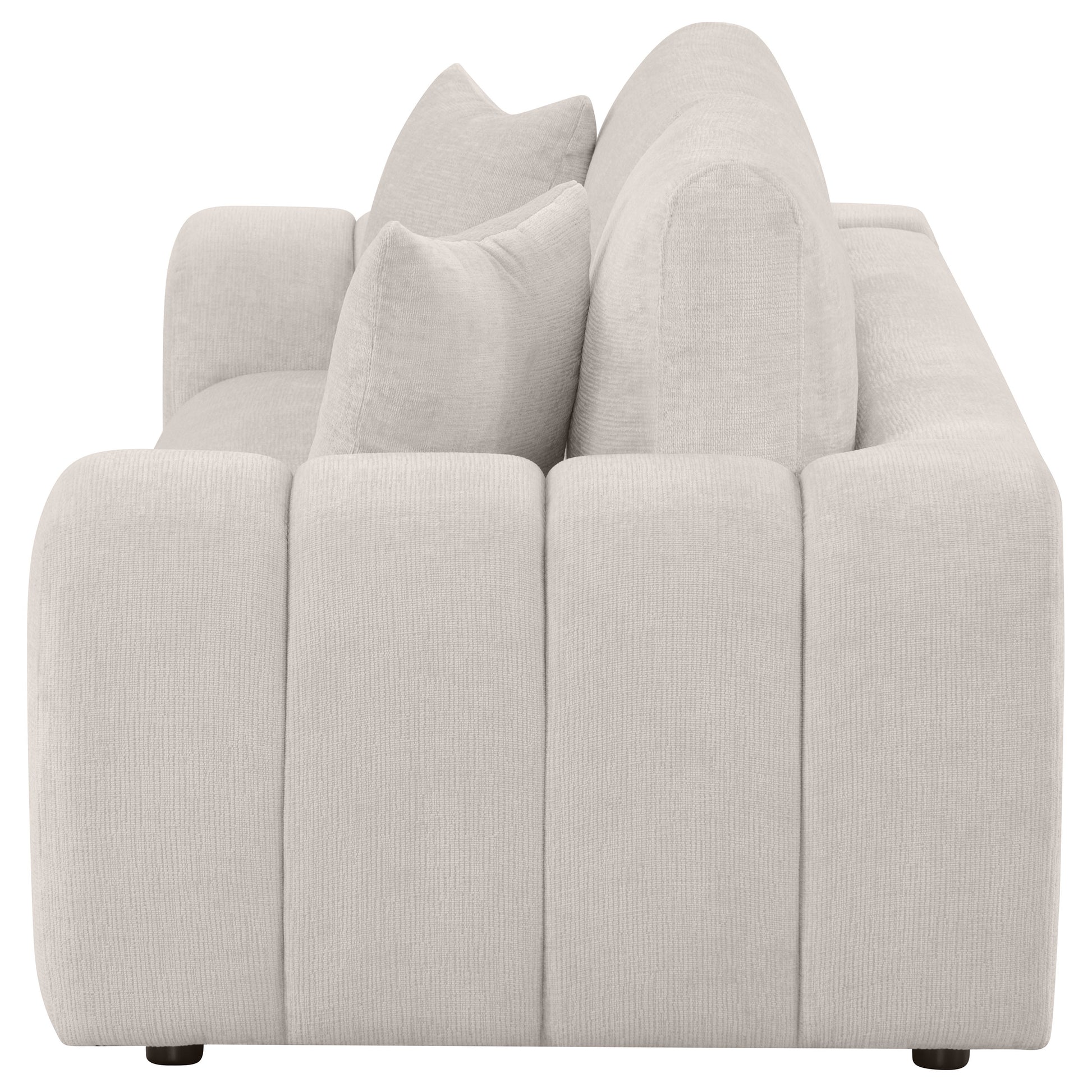 Burnett Contemporary 2-Piece Living Room Set - Ivory - Finally Home Furnishings LLC