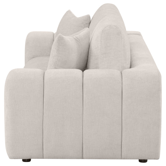 Burnett Contemporary 2-Piece Living Room Set - Ivory - Finally Home Furnishings LLC