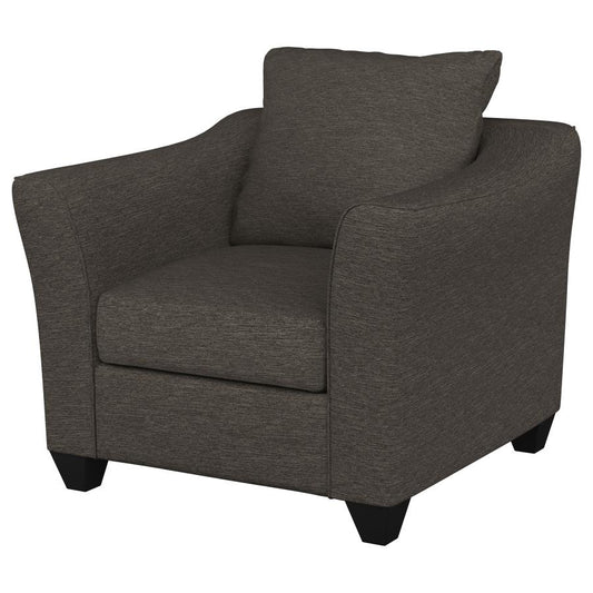 Salizar Upholstered Flared Arm Accent Chair Charcoal Grey Loveseat