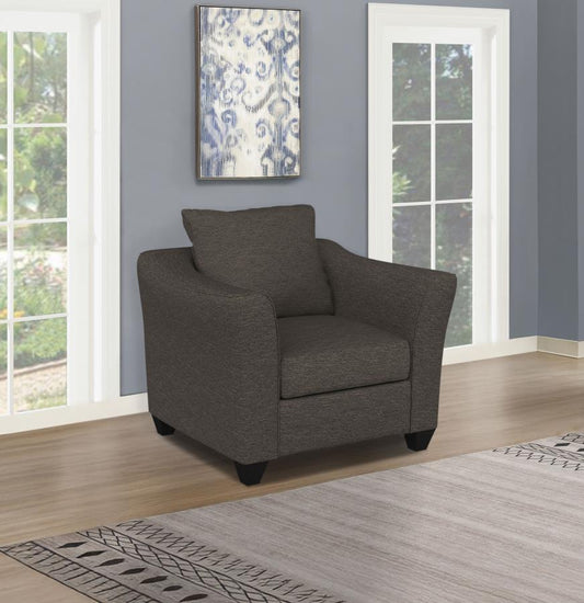 Salizar Upholstered Flared Arm Accent Chair Charcoal Grey Loveseat