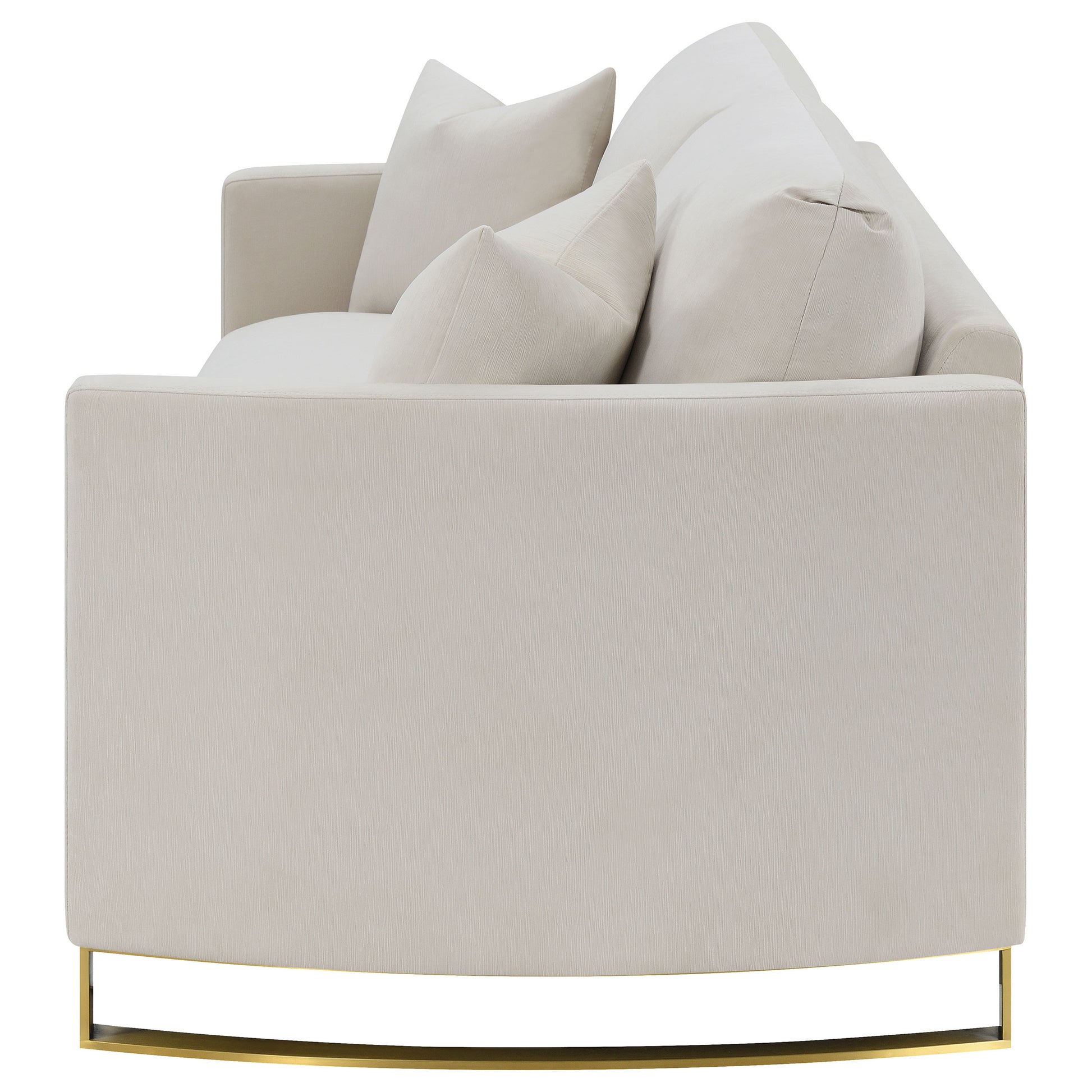 Corliss Upholstered Curved Track Arm Sofa Beige
