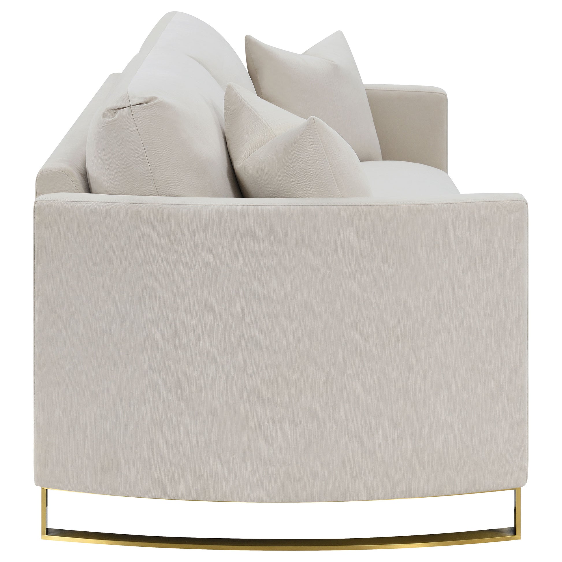 Corliss Upholstered Curved Track Arm Sofa Beige