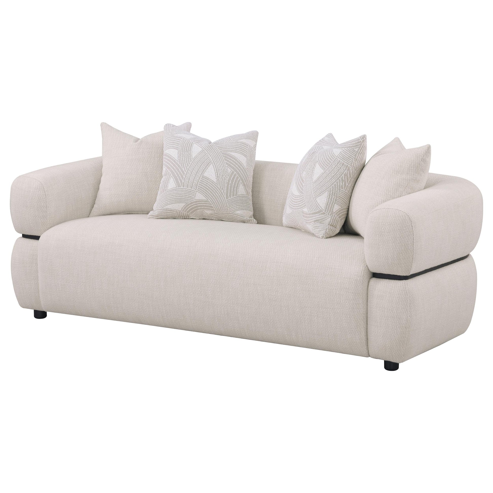 Jeanette Contemporary Sculptural Sofa – Beige - Finally Home Furnishings LLC