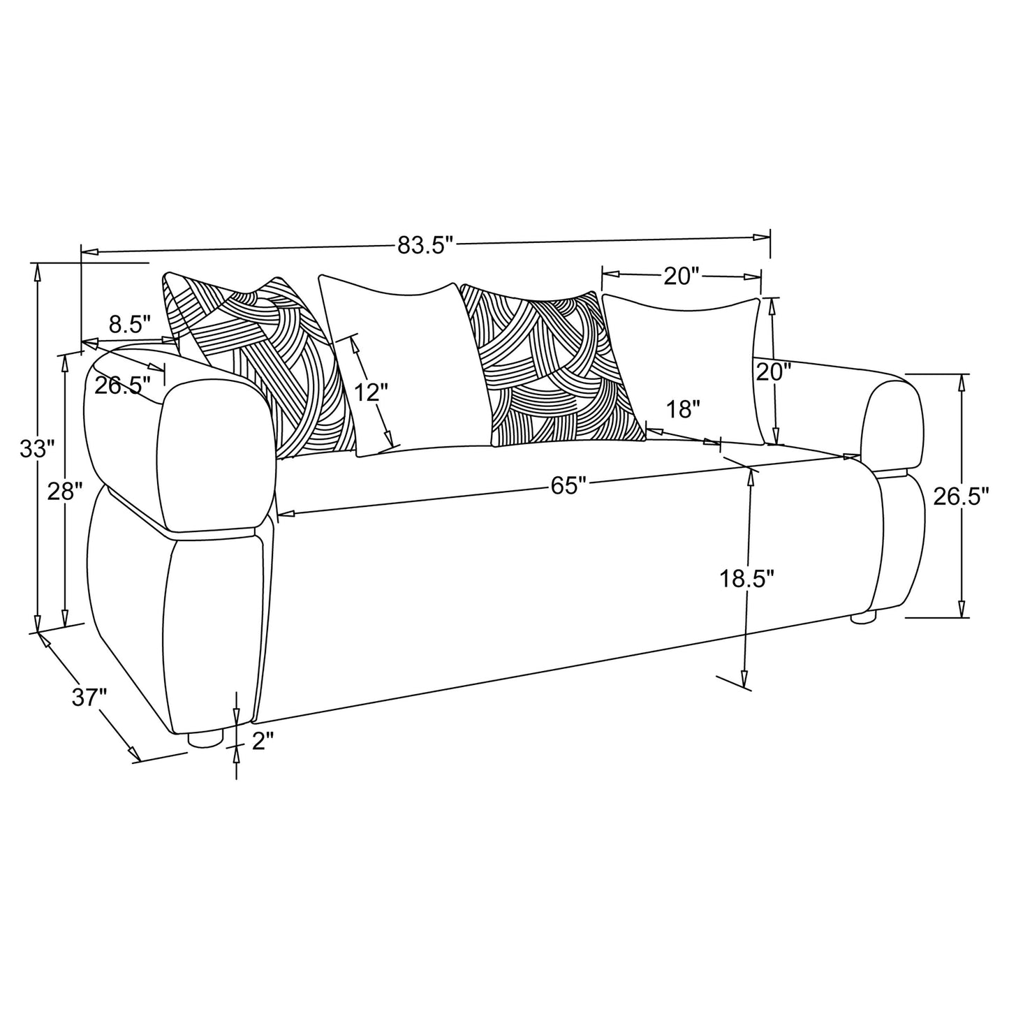 Jeanette Contemporary Sculptural Sofa – Beige - Finally Home Furnishings LLC