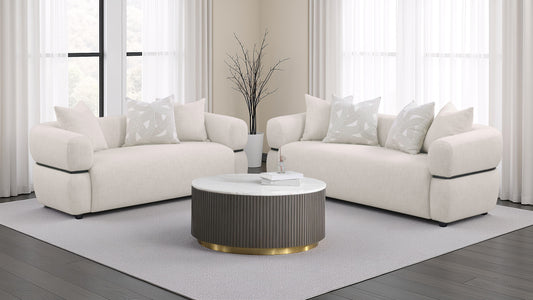 Jeanette Contemporary Sculptural Sofa – Beige - Finally Home Furnishings LLC