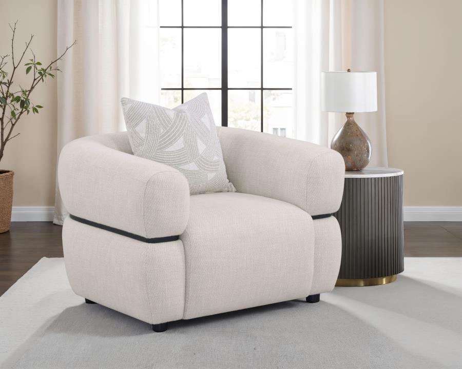 Jeanette Contemporary Sculptural Accent Chair – Beige - Finally Home Furnishings LLC
