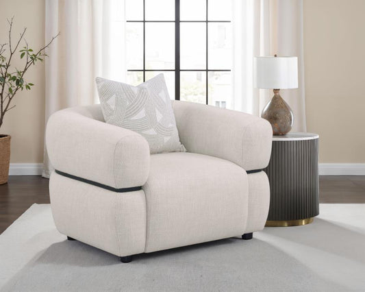 Jeanette Contemporary Sculptural Accent Chair – Beige - Finally Home Furnishings LLC