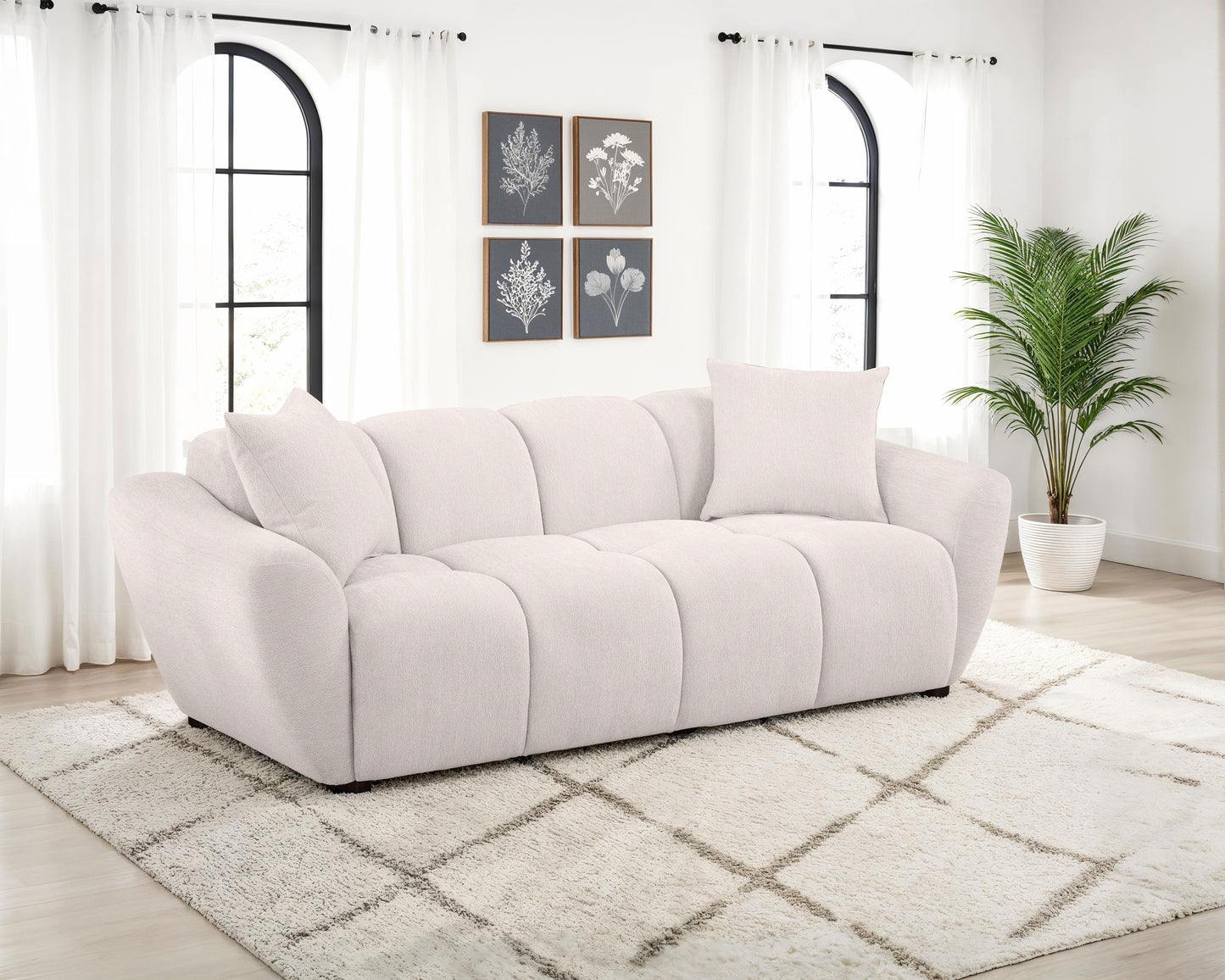 Destino Contemporary Sofa - Greige - Finally Home Furnishings LLC