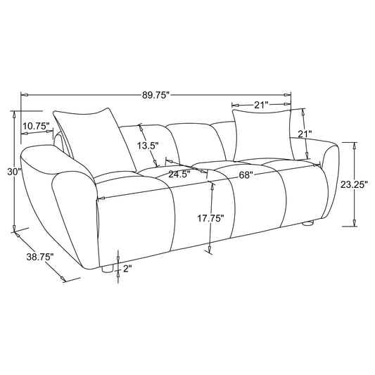 Destino Contemporary Sofa - Greige - Finally Home Furnishings LLC