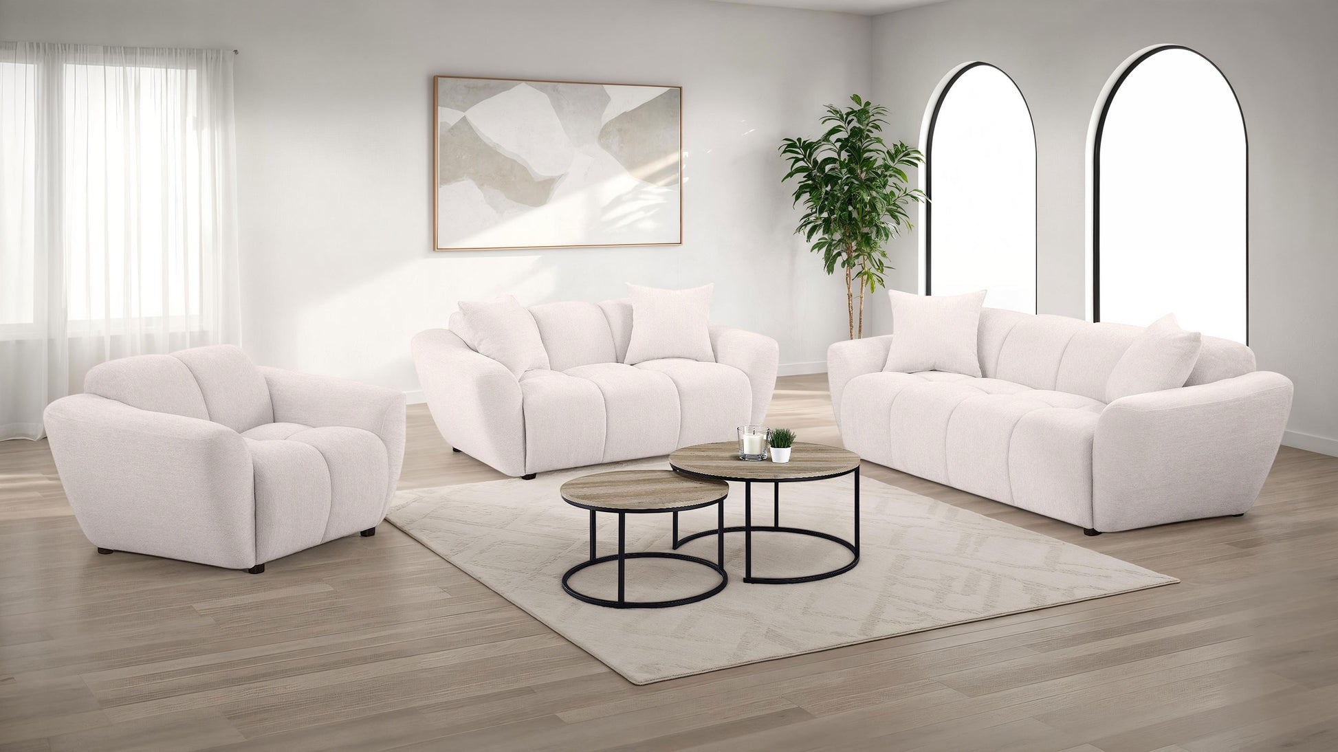 Destino Contemporary Sofa - Greige - Finally Home Furnishings LLC