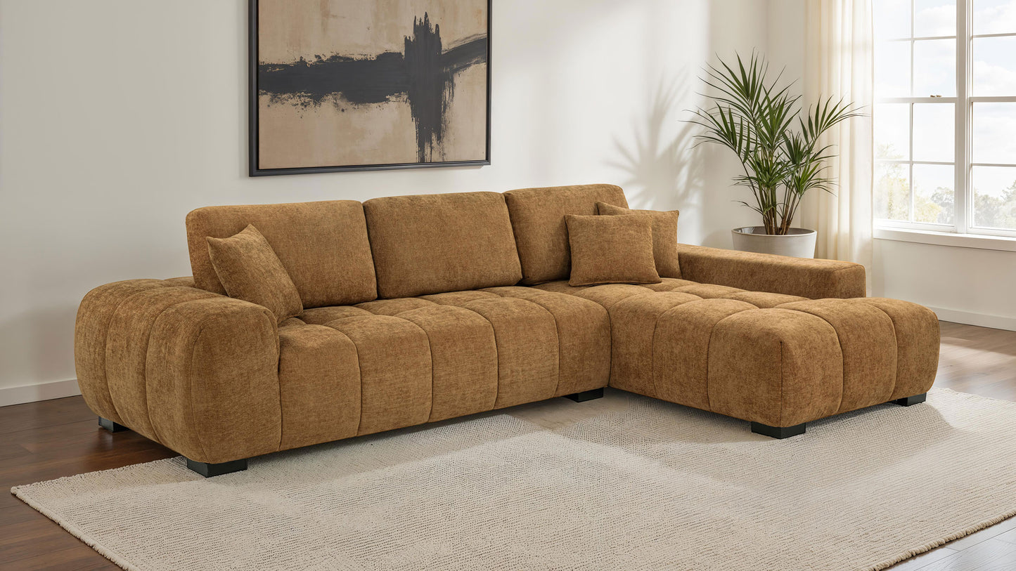 Octavia MCM Upholstered Sectional, Amber