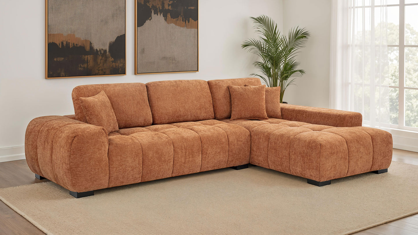 Octavia MCM Upholstered Sectional, Orange
