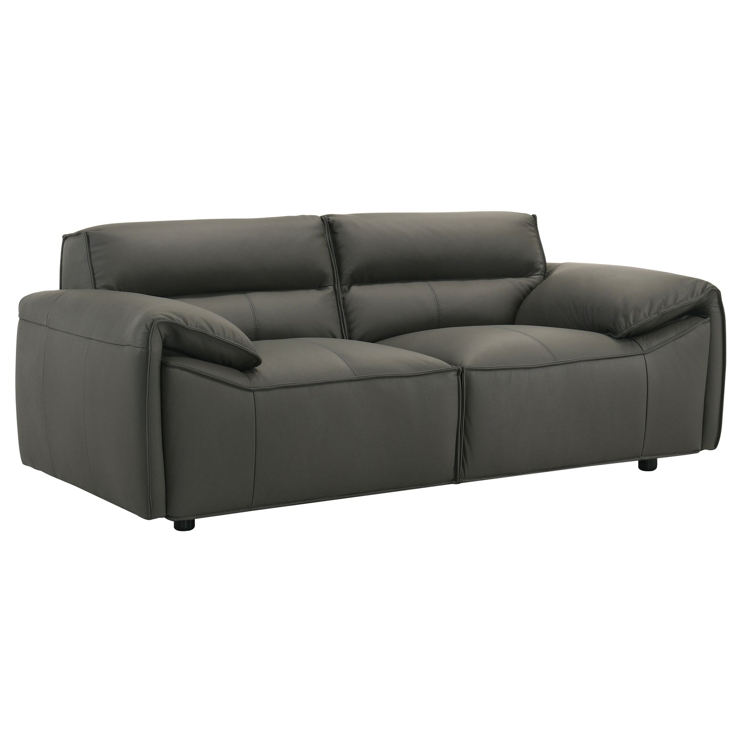 Buxton Top Grain Leather Sofa & Loveseat Set – Graphite