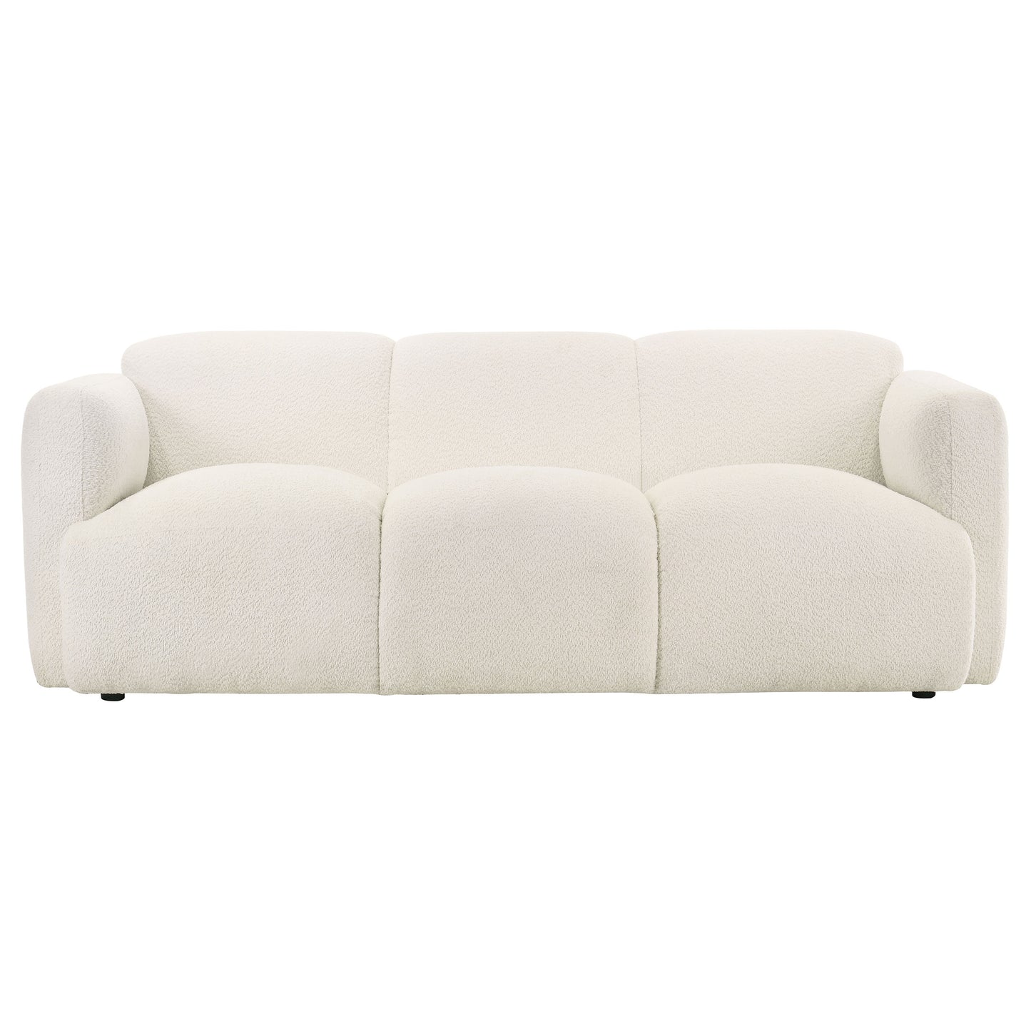 Dorset Modern White Bouclé Upholstered Sofa & Loveseat Set