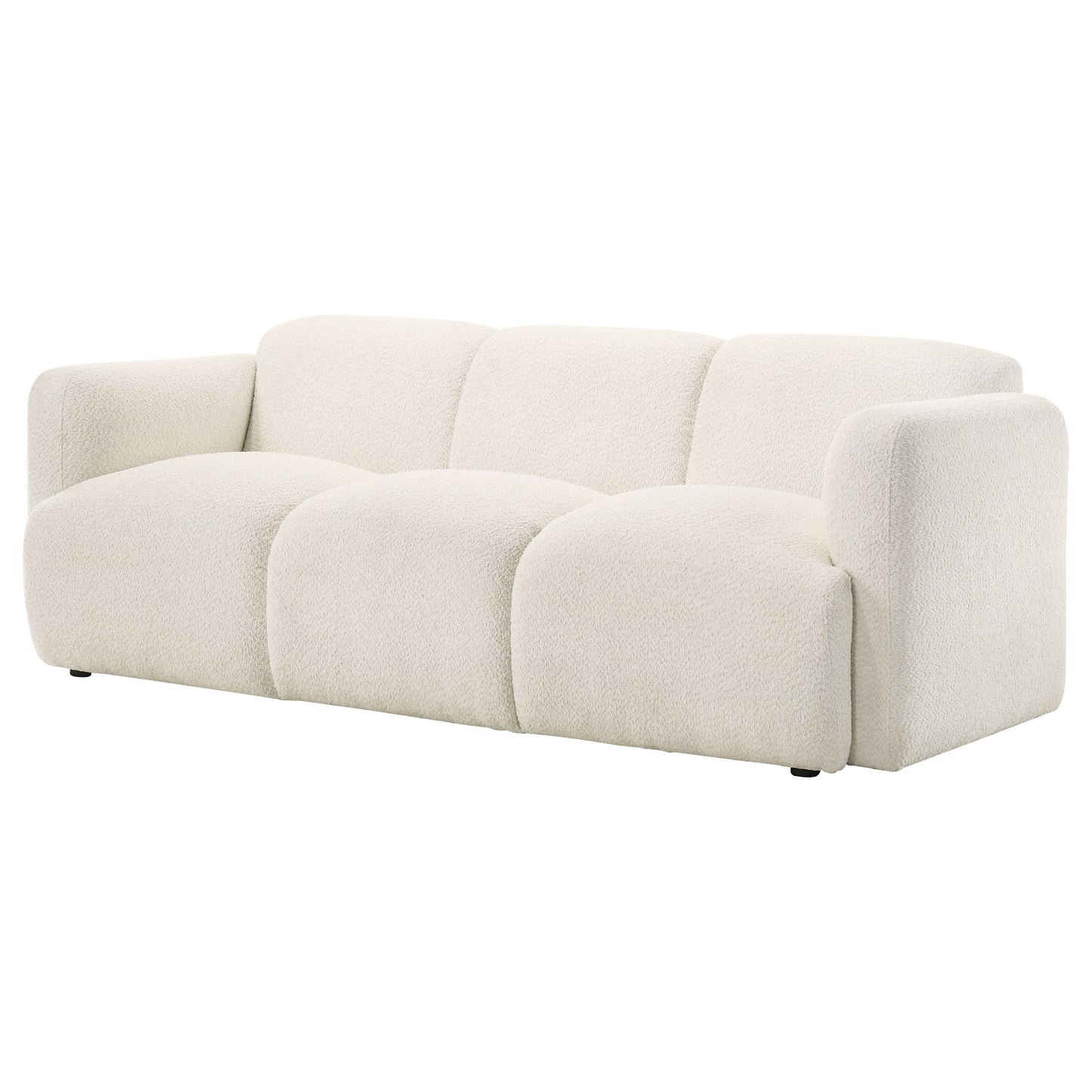 Dorset Modern White Bouclé Upholstered Sofa & Loveseat Set