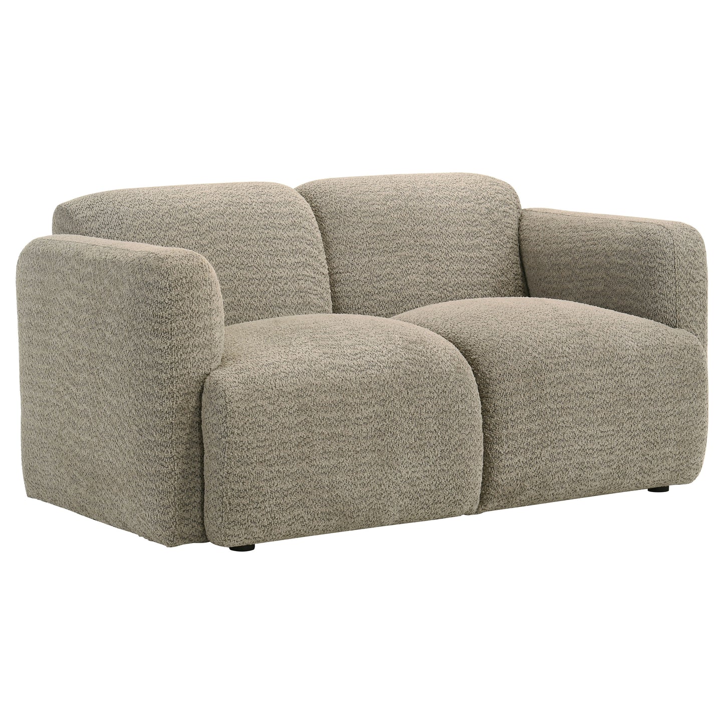 Dorset Modern Brown Bouclé Upholstered Sofa & Loveseat Set