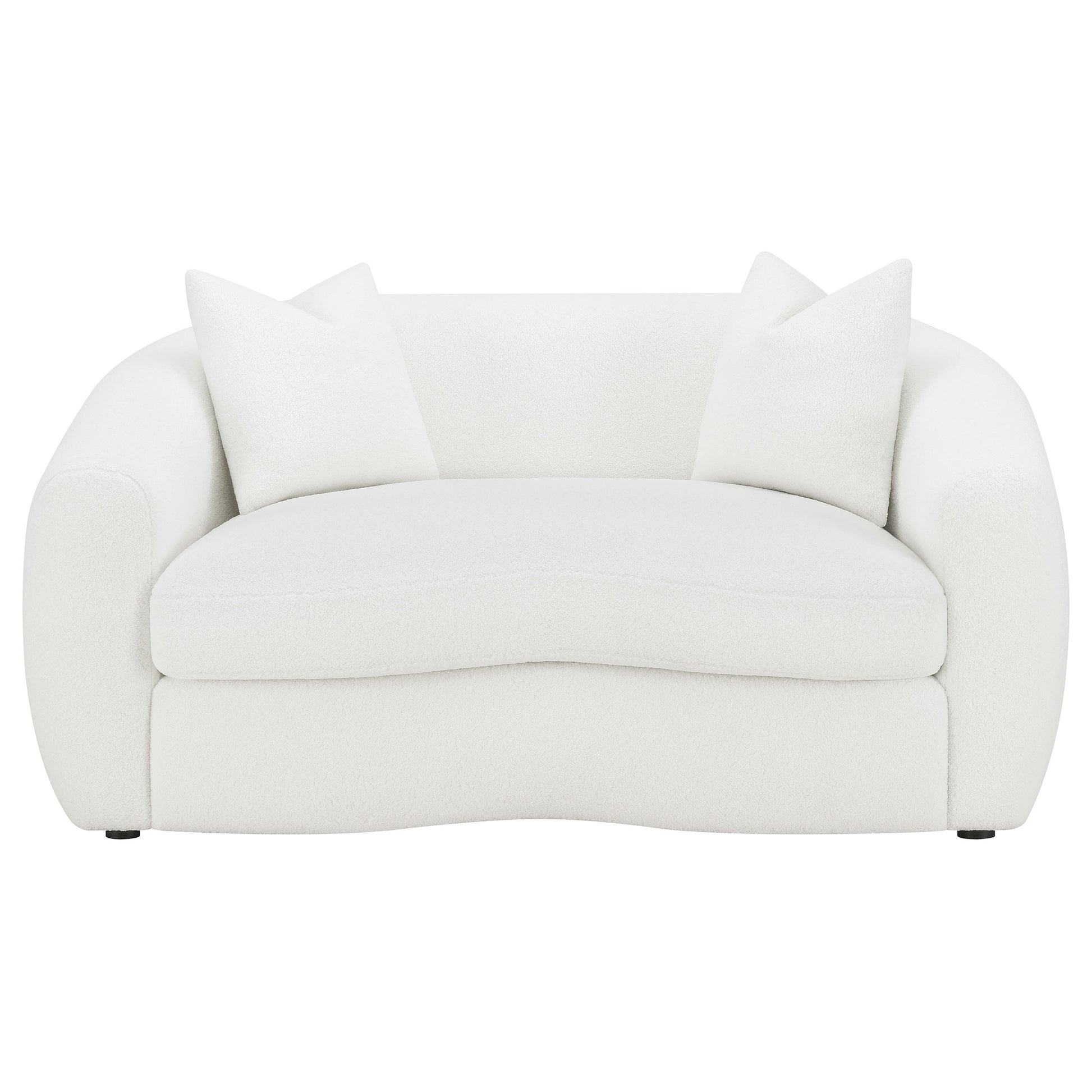 Isabella 2-piece Faux Sheepskin Upholstered Sofa Set Natural