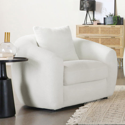 Isabella Faux Sheepskin Accent Chair, Natural