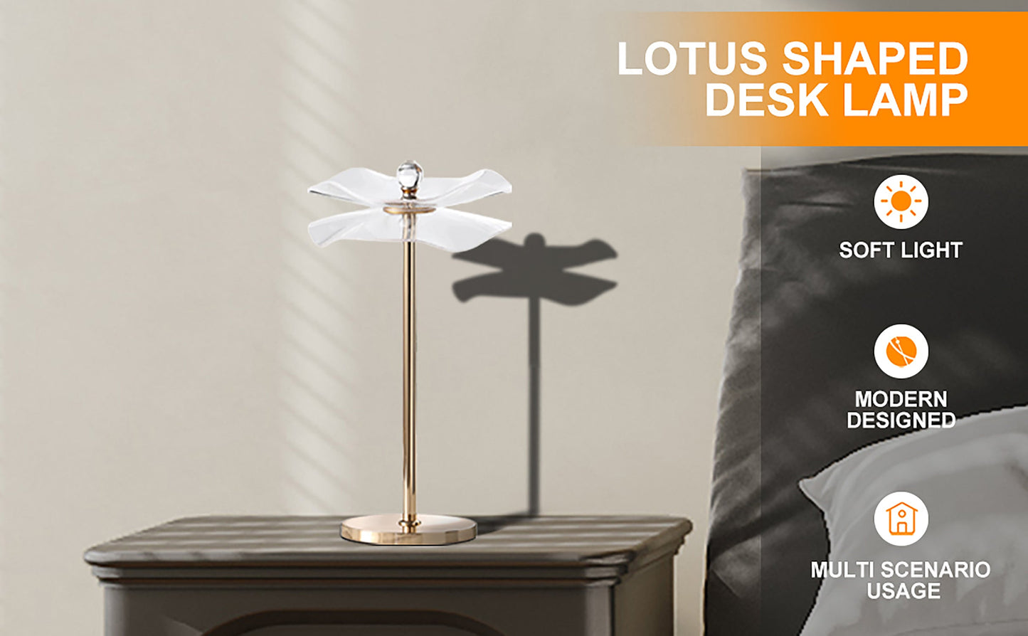 Led Acrylic Copper Gold Luminaire Table Lamp