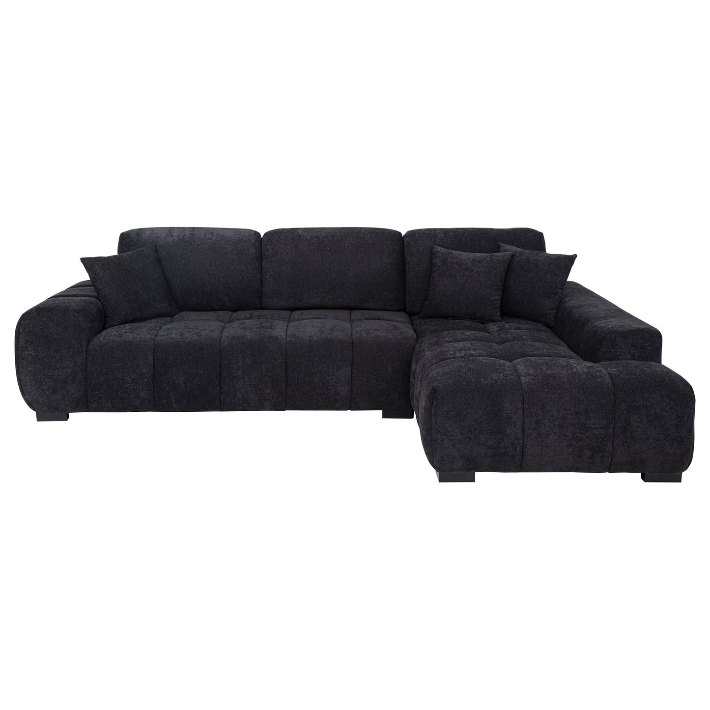 Octavia MCM Upholstered Sectional, Black