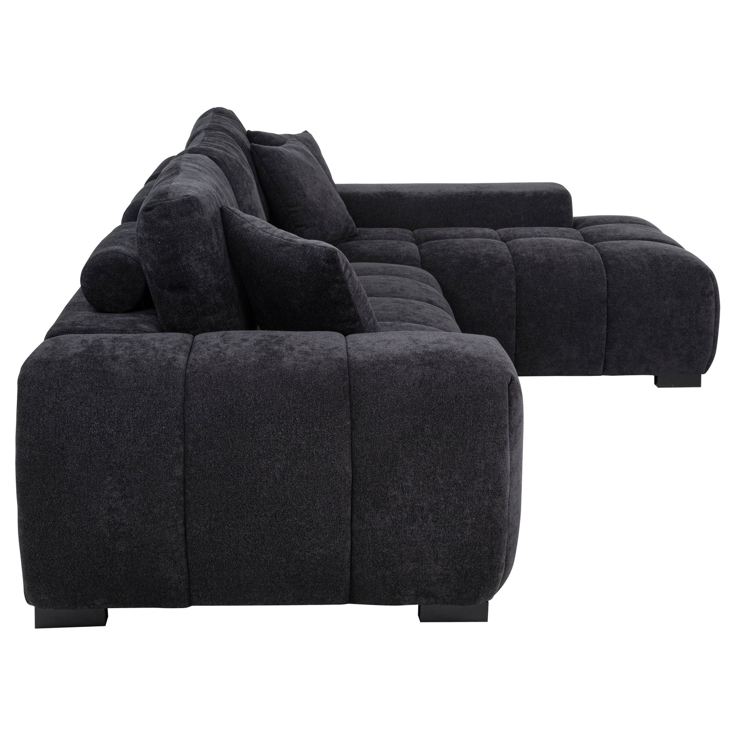 Octavia MCM Upholstered Sectional, Black