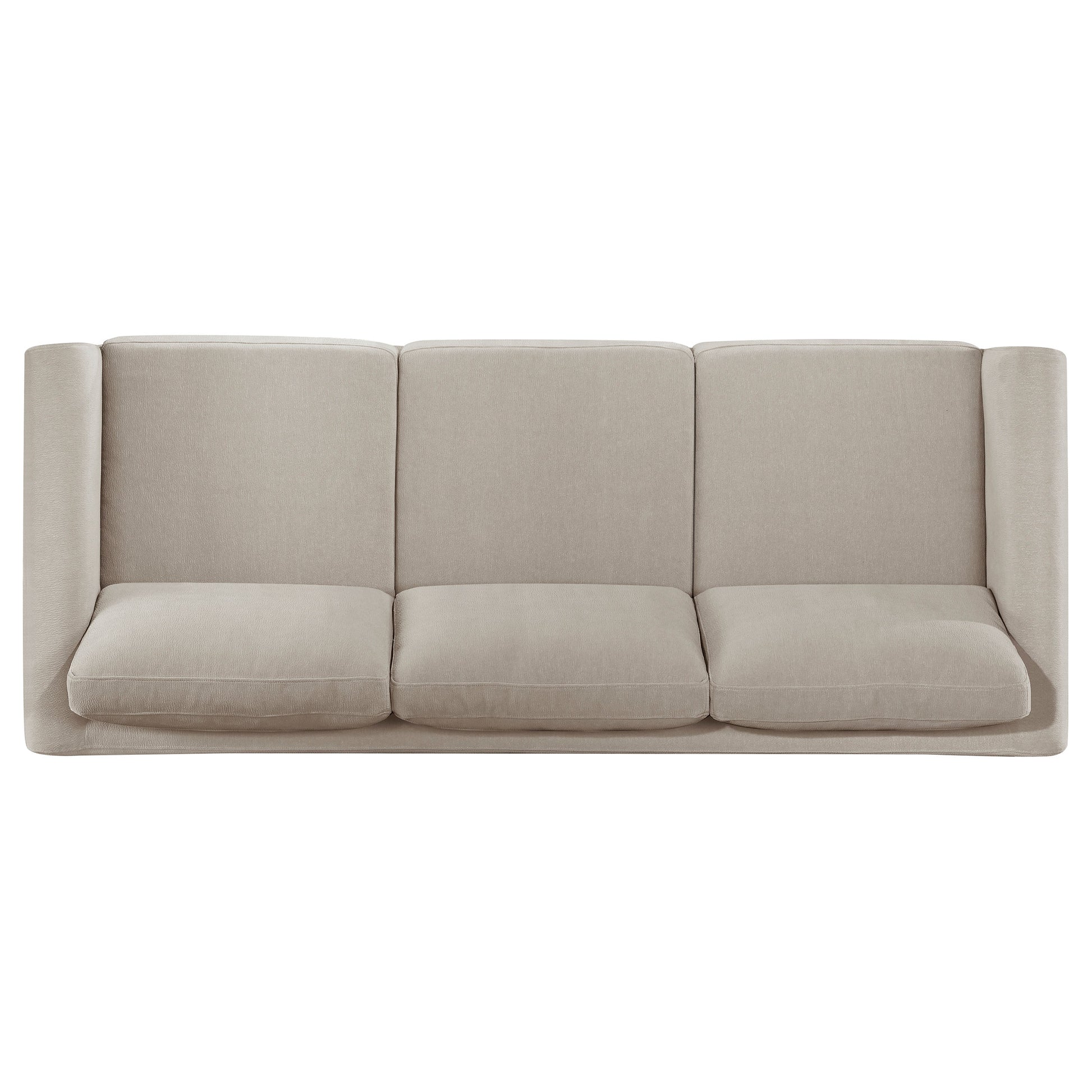 Islington Fabric Upholstered Panel Arm Sofa Taupe