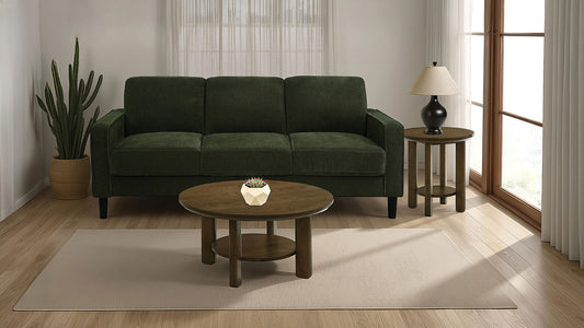 Ruth Transitional Chenille Sofa - Matcha Green - Finally Home Furnishings LLC