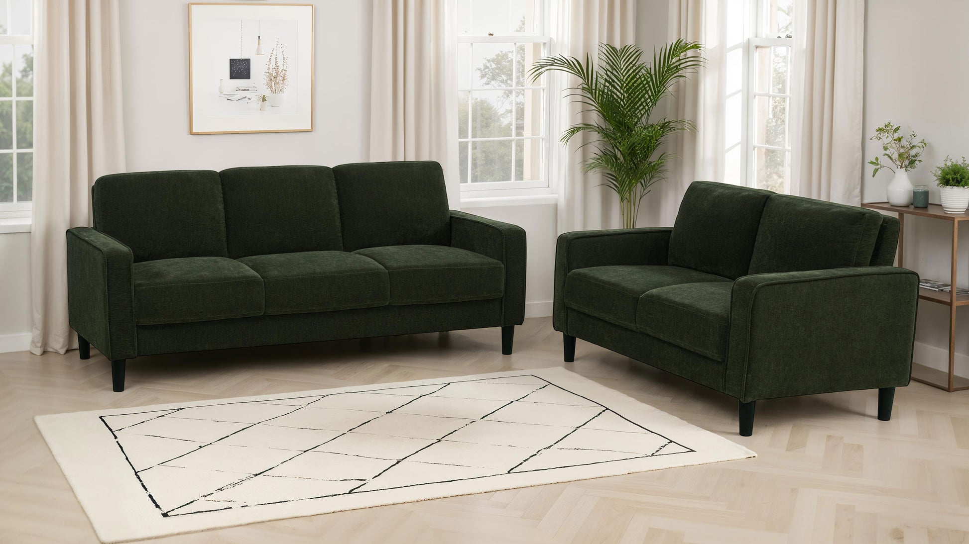 Ruth Transitional Chenille Sofa - Matcha Green - Finally Home Furnishings LLC