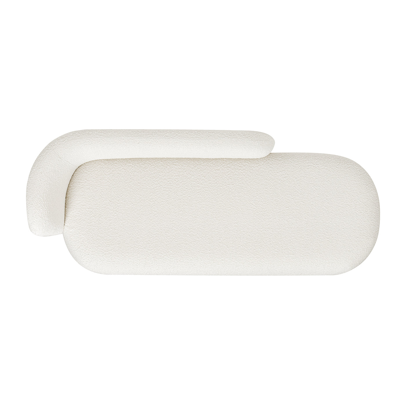 Aire 75' RAF Modern Rounded Chaise Lounge - White - detail view 6