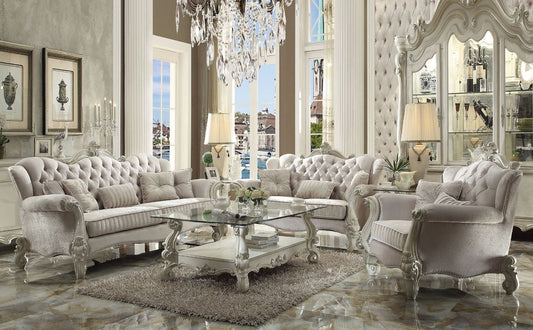 Versailles Traditional Button Tufted Sofa & Loveseat Set