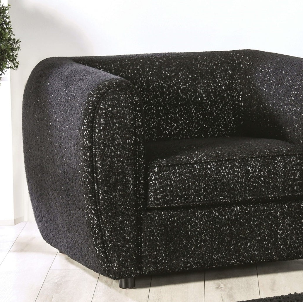 FOA Verdal Contemporary Fabric Accent Chair - Black