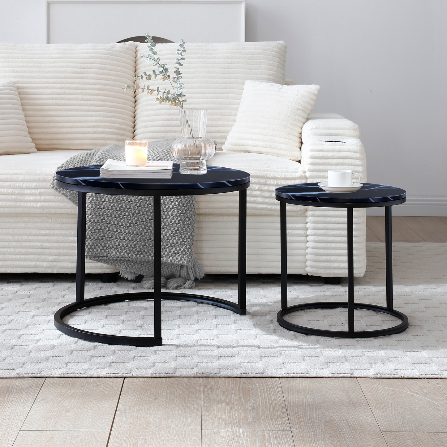 Black Nesting Tables with Black Legs - detail view 2