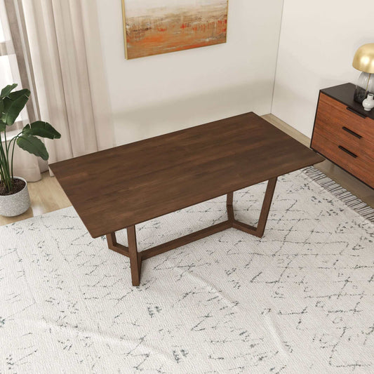 Marina  Solid Wood Dining Table In Brown - detail view 2