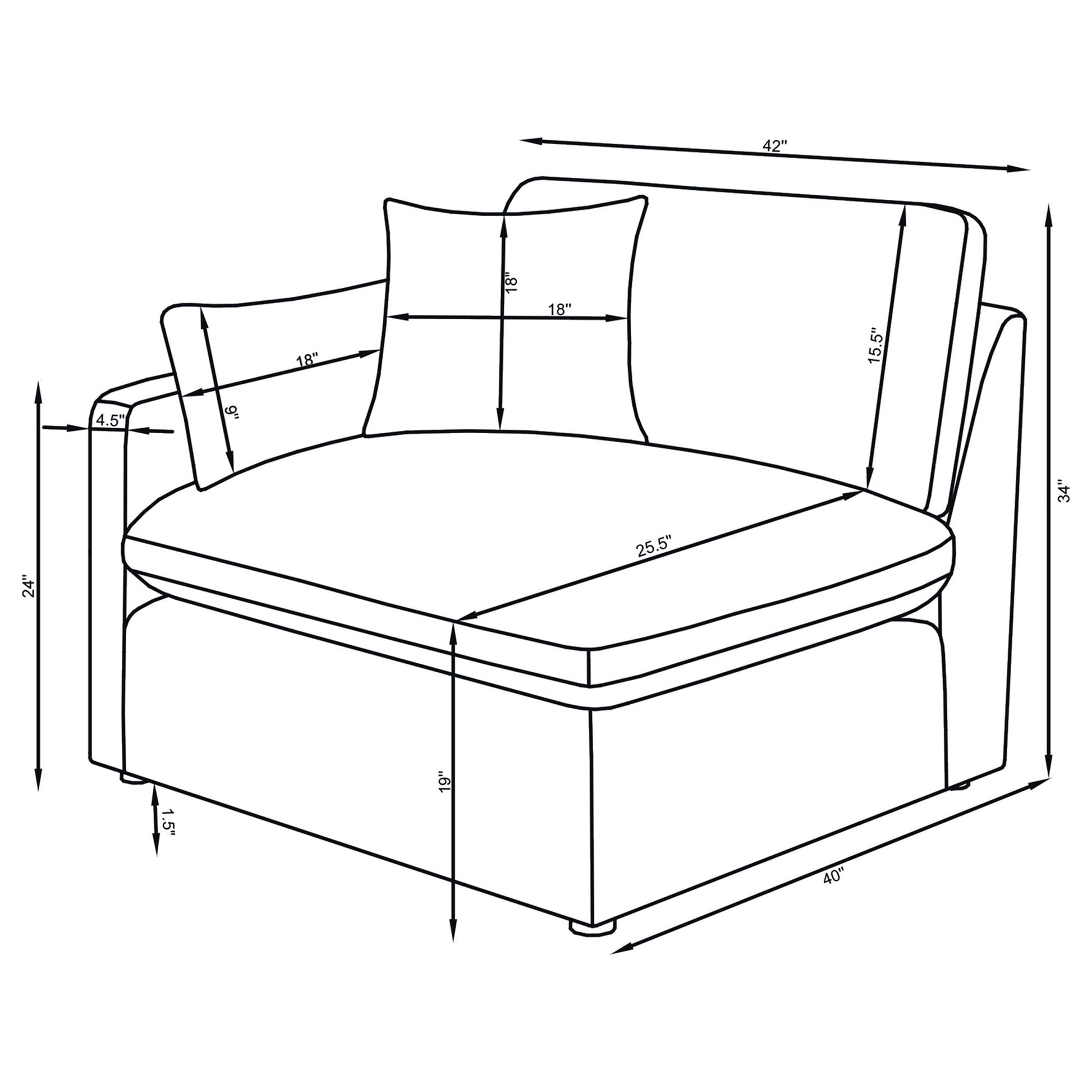 Hobson 5-piece Upholstered Modular Sectional Sofa Charcoal