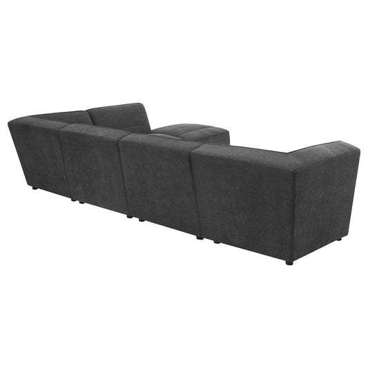 Sunny 6-piece Upholstered Sectional in Charcoal Boucle Fabric