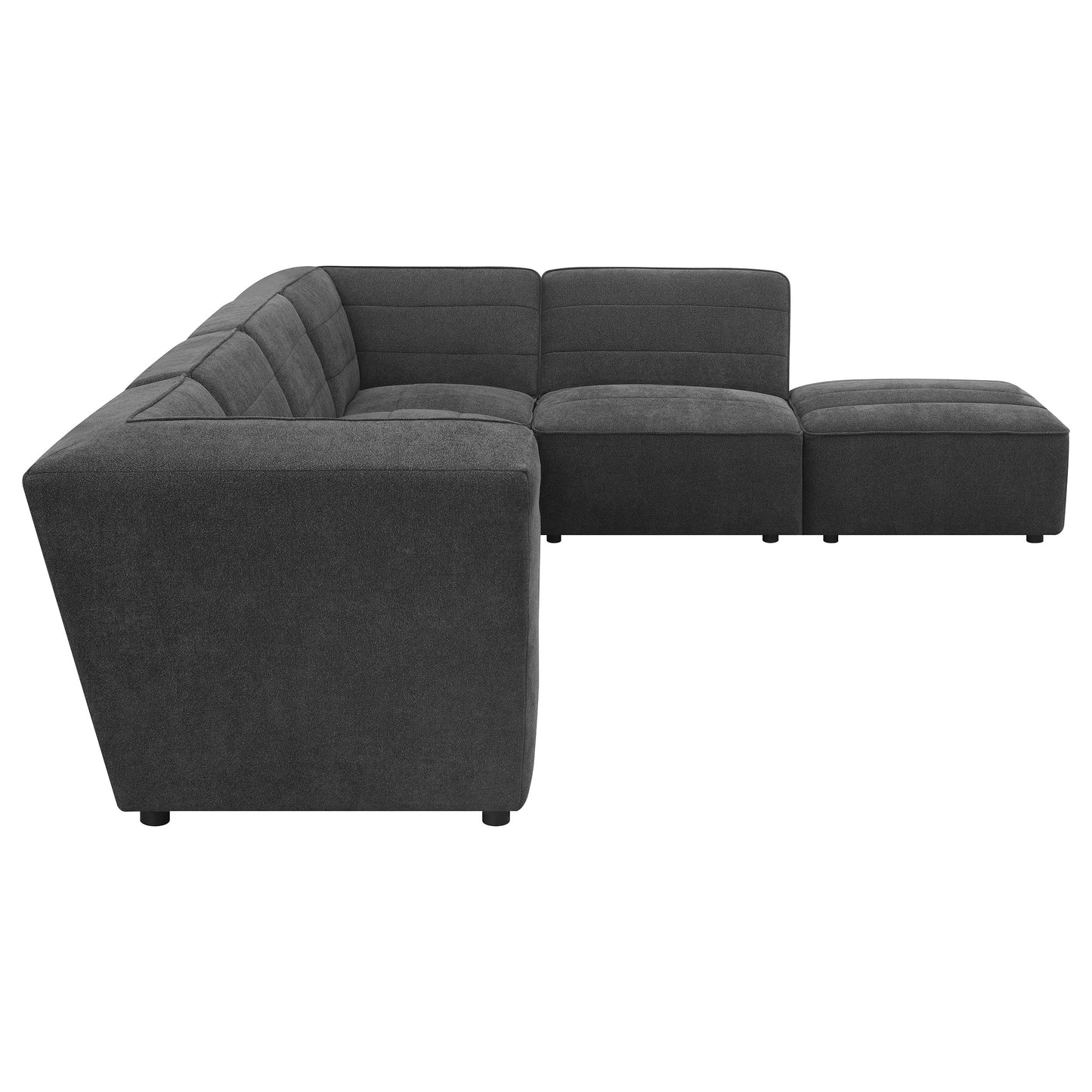 Sasha 5-Piece Upholstered Modular Sectional Sofa Barely Black