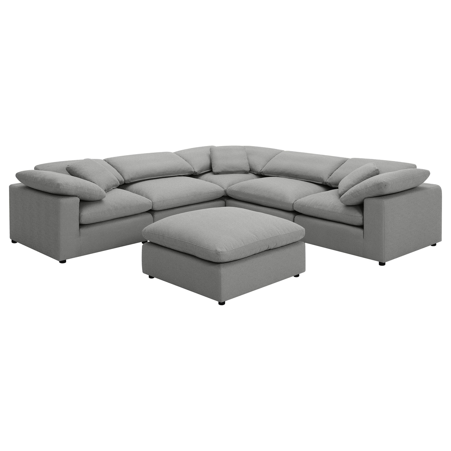 Raleigh 5-Piece Boucle Upholstered Modular Sectional, Gray