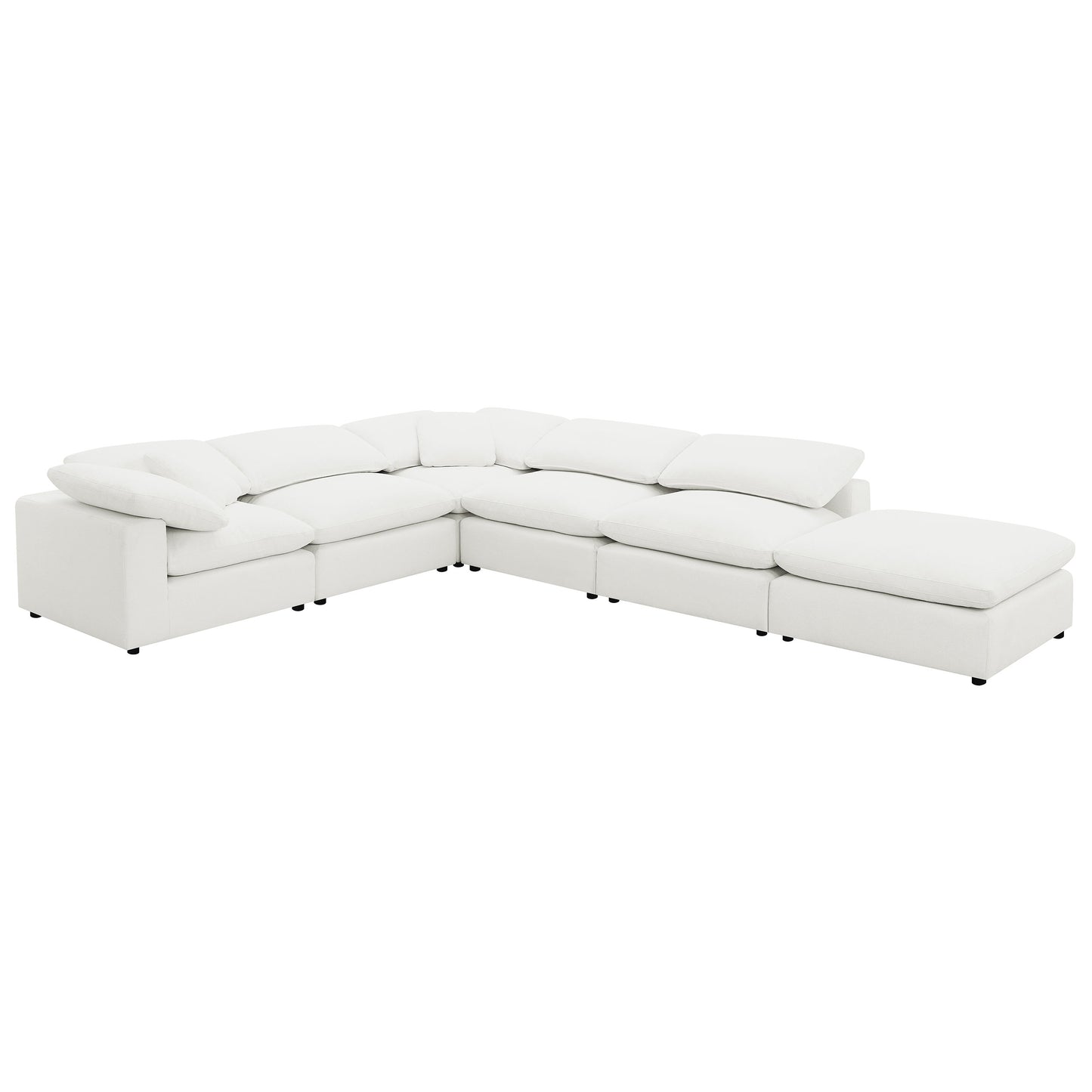 Raleigh 6-Piece Boucle Upholstered Modular Sectional, Ivory
