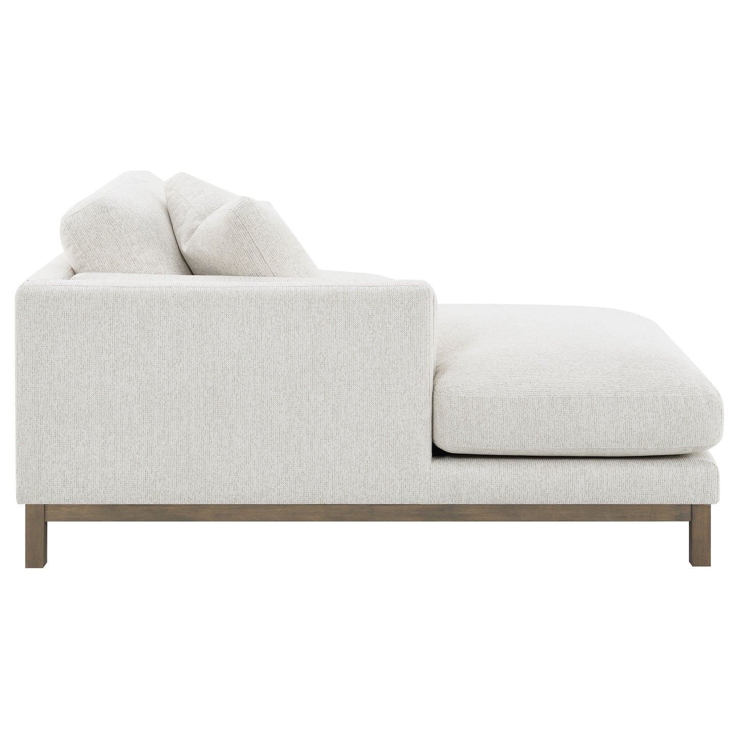 Geneva Textured Boucle Sectional with Wood Trim - Sand